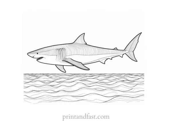 megalodon coloring page ocean