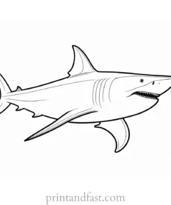 megalodon coloring page outline