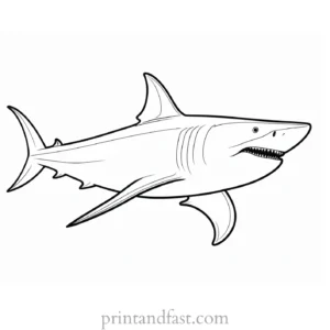 megalodon coloring page outline