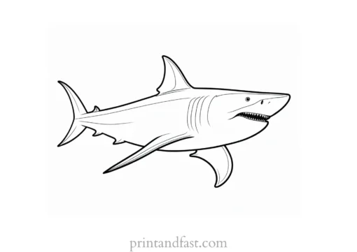 megalodon coloring page outline