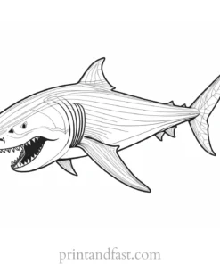 megalodon coloring page prehistoric