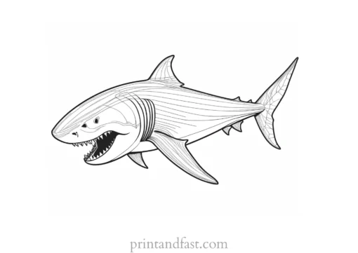 megalodon coloring page prehistoric