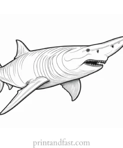 megalodon coloring page realistic