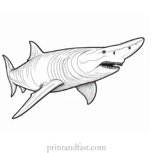 megalodon coloring page realistic