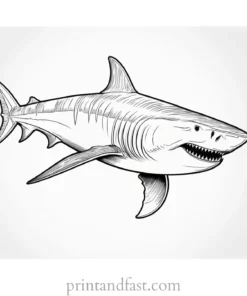 megalodon coloring page realistic free