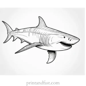 megalodon coloring page realistic free