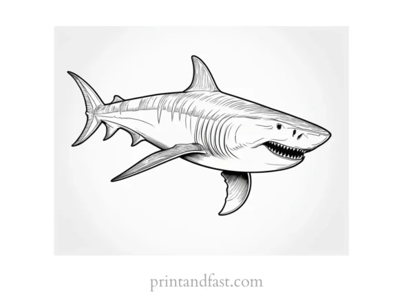 megalodon coloring page realistic free