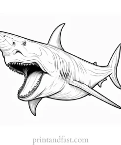 megalodon coloring page scary