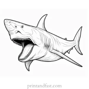 megalodon coloring page scary