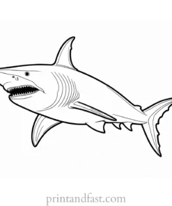 megalodon coloring page simple