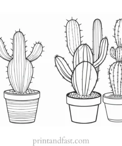 mini Cactus Coloring Page