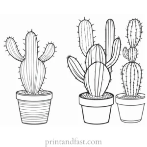 mini Cactus Coloring Page