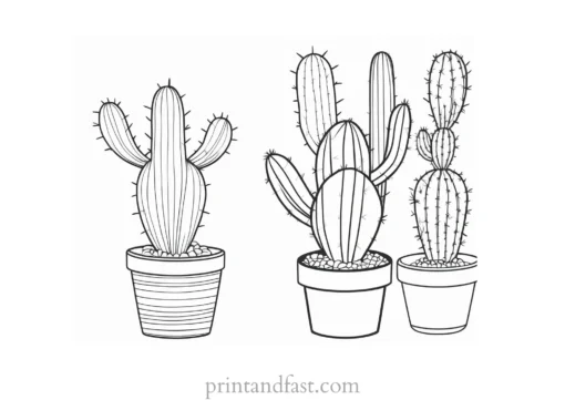 mini Cactus Coloring Page