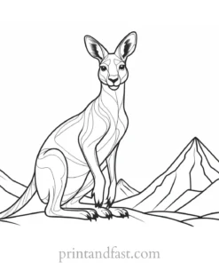 mountain kangaroo coloring page