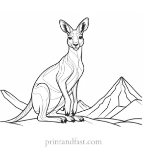 mountain kangaroo coloring page