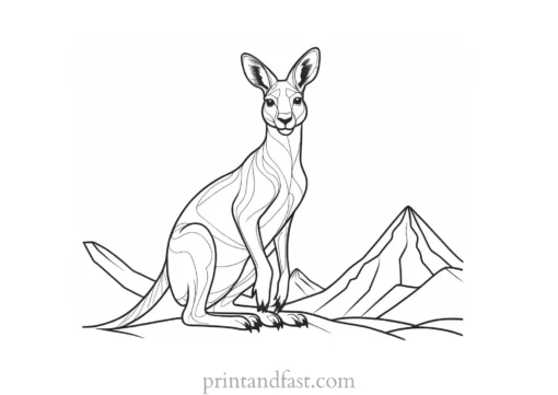 mountain kangaroo coloring page