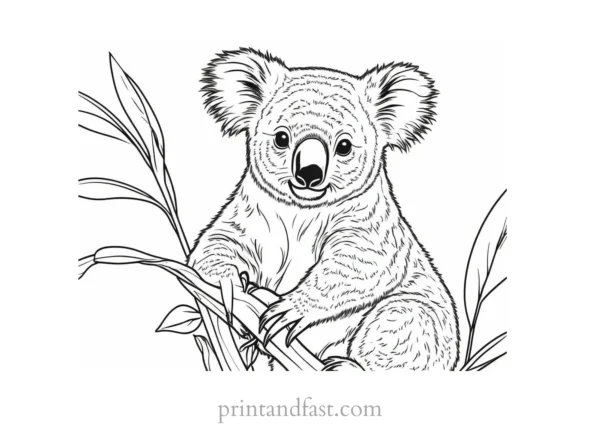 nature Koala Coloring Page