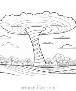 nature themed tornado coloring page