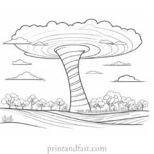 nature themed tornado coloring page