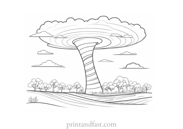 nature themed tornado coloring page