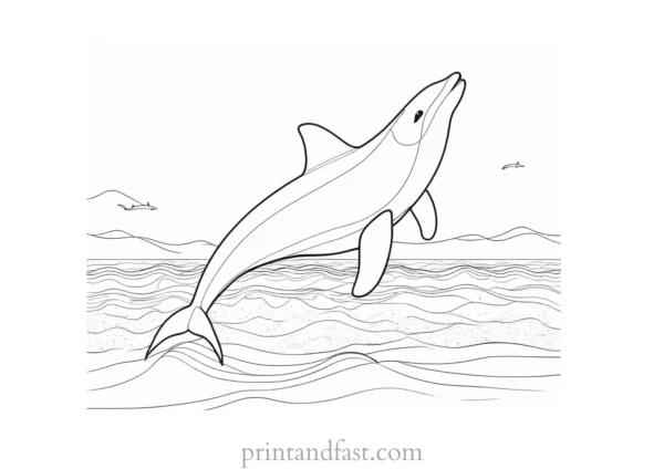 orca coloring page beach