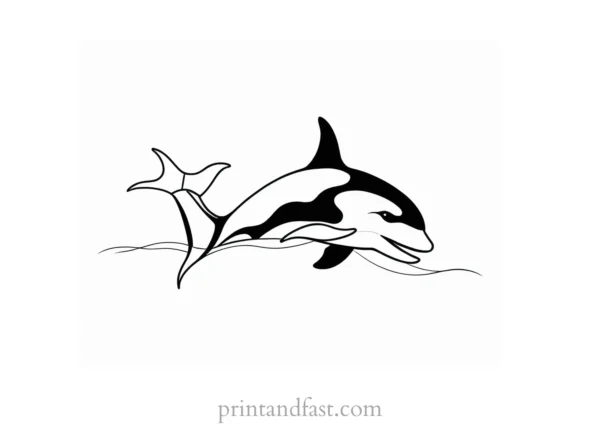 orca coloring page template 1