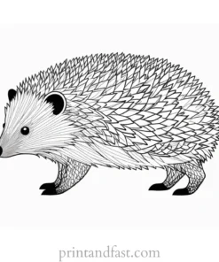 patterned hedgehog coloring page