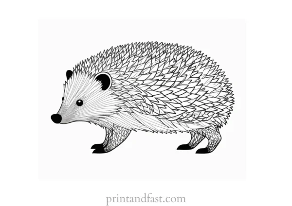 patterned hedgehog coloring page