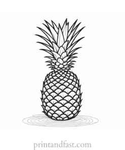 pineapple coloring page cartoon