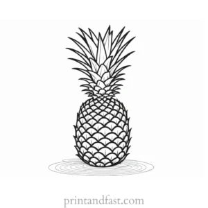 pineapple coloring page cartoon