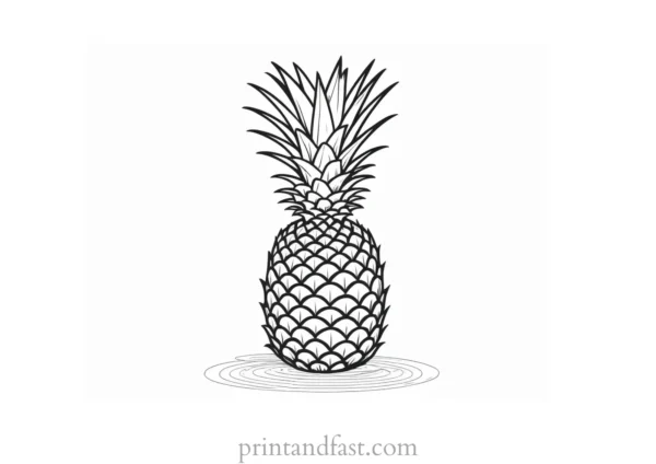 pineapple coloring page cartoon