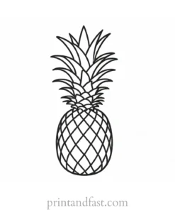 pineapple coloring page cute