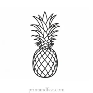 pineapple coloring page cute