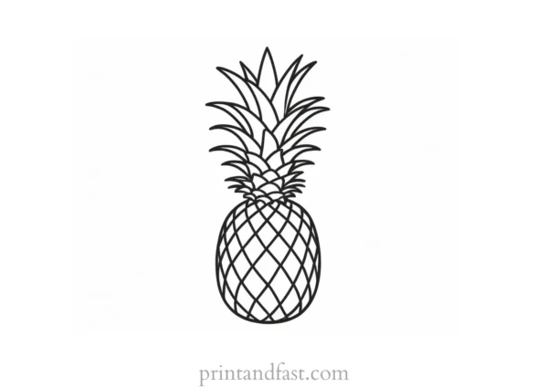 pineapple coloring page cute