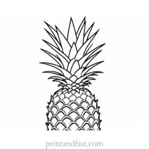 pineapple coloring page detailed