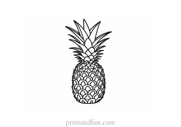 pineapple coloring page preschool