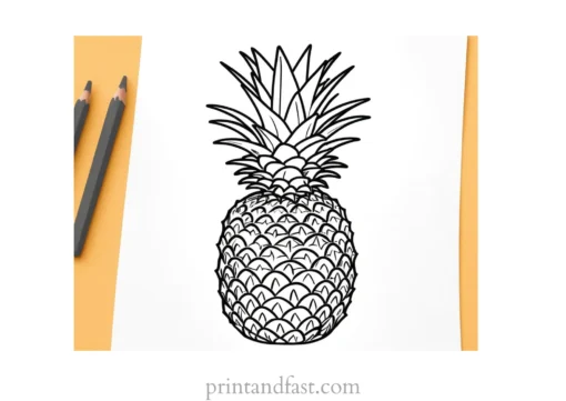 pineapple coloring page printable