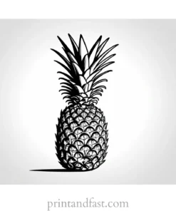 pineapple coloring page realistic