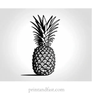 pineapple coloring page realistic