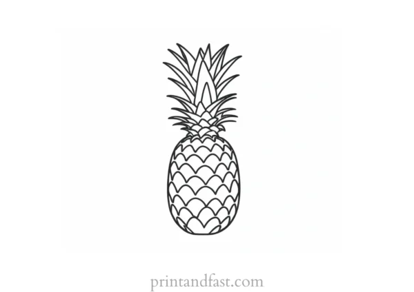 pineapple coloring page simple