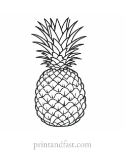 pineapple coloring page tropical