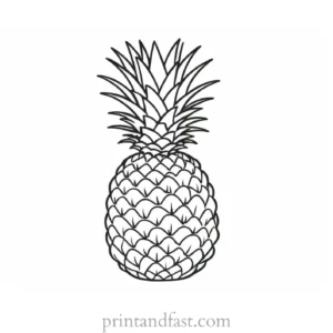 pineapple coloring page tropical