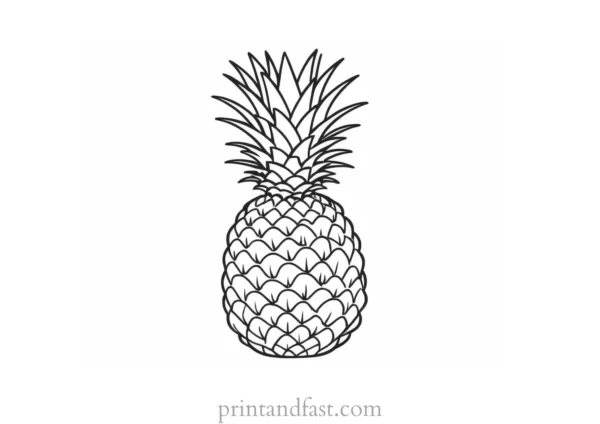 pineapple coloring page tropical