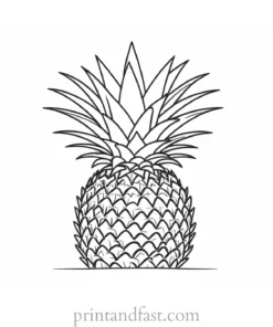 pineapple coloring page with crown