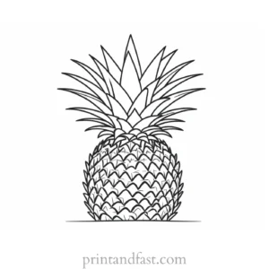 pineapple coloring page with crown