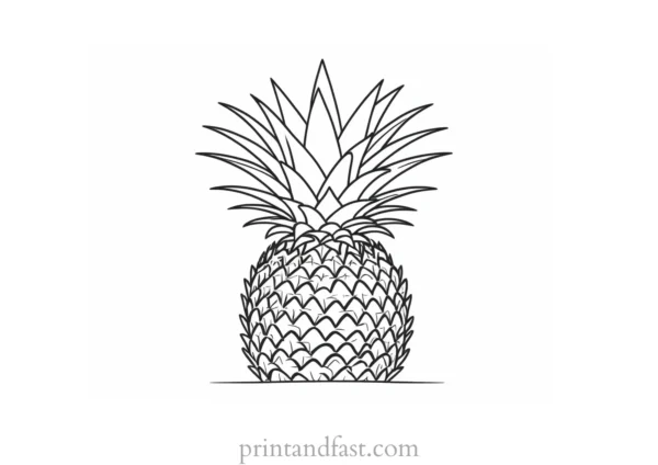 pineapple coloring page with crown