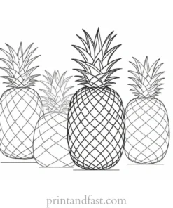 pineapple coloring page with geometric shapes