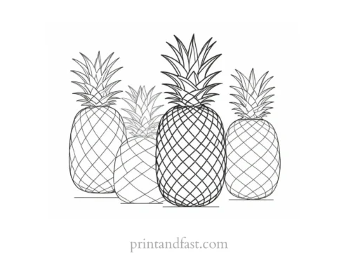 pineapple coloring page with geometric shapes