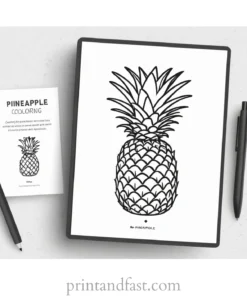 pineapple coloring page with instructions