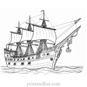 pirate ship coloring page for adults